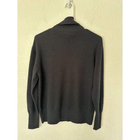 J. Crew Womens 100% Cashmere Pullover Turtleneck Sweater Black Size Small - Picture 4 of 8